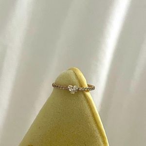Authentic heart diamond and 14k rose gold ring size 6.5